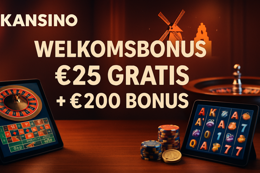 Kansino welkomstbonus: €25 gratis + €200 match